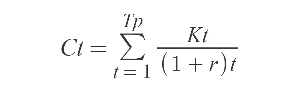 Discounted flow of expenses for servicing borrowed capital of the investment project